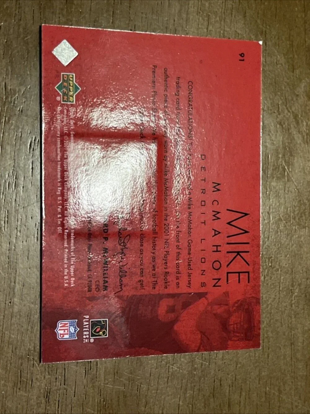Upper Deck card numbered